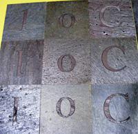 Abrasive waterjet cut slate tiles