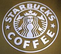 Custom metal sign for Starbucks