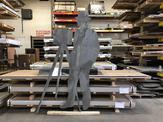 Aluminum man fully cut out by our abrasive waterjet capabilities