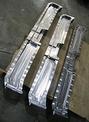 Large plates set by each other after multi-head waterjet cutting has taken place