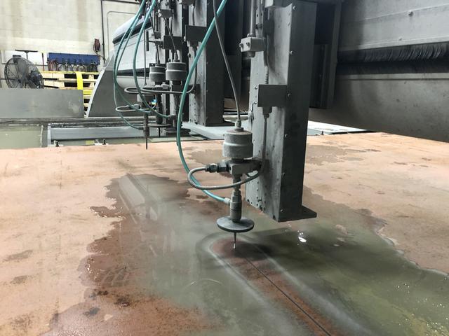 Fedtech’s abrasive waterjet at work.