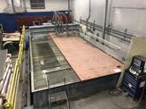 Birds eye view of the sheet being cut