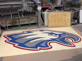 Custom eagle flooring inlay