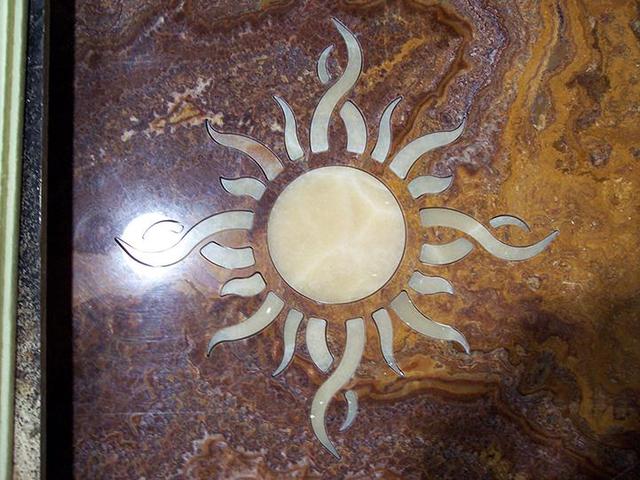 Sun Rays Inlay Custom flooring inlays and medallions
